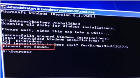 bootrec /fixboot element not found|HOW TO FIX BOOTREC REBUILDBCD ELEMENT .